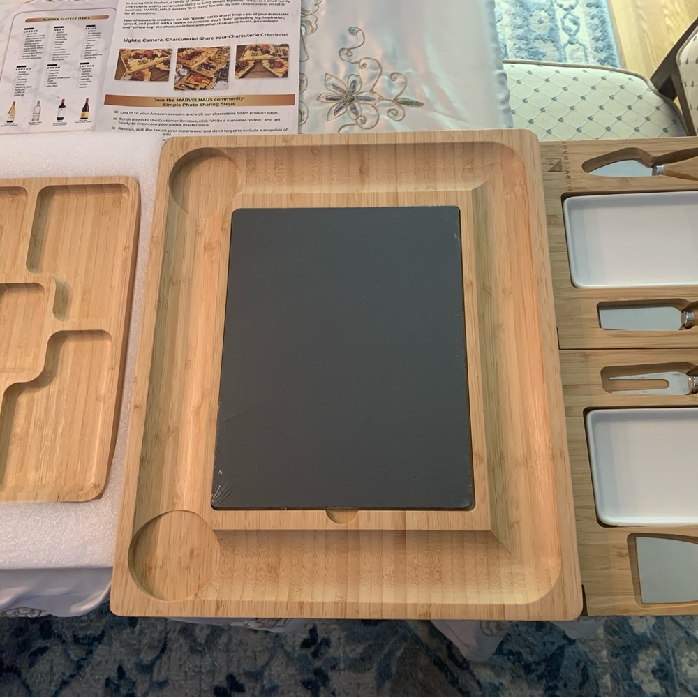 Bamboo Cheese Board with Slate Center